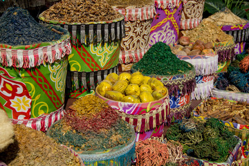 Spices spices seasoning seafood in an east egyptian bazaar