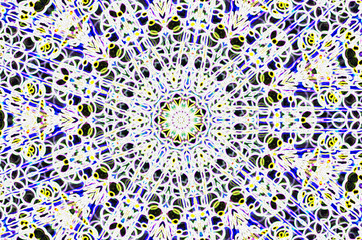 Dreamy style virtual kaleidoscope mandala for graphic resources, texture or background.