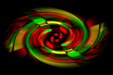 Obraz premium A bright symmetrical abstract background with many beautiful colors, mostly green, red and yellow