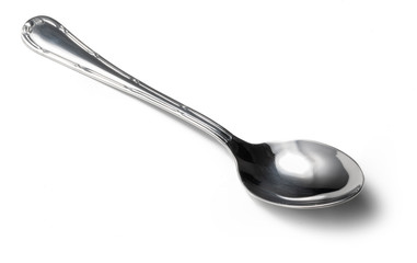 Stainless cutlery spoon isolated on white background