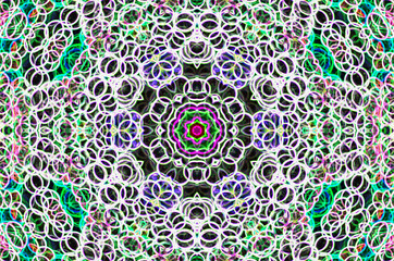 Dreamy style virtual kaleidoscope mandala for graphic resources, texture or background.