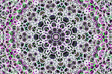 Dreamy style virtual kaleidoscope mandala for graphic resources, texture or background.