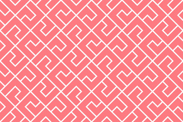 Abstract geometric pattern. A seamless vector background. White and pink ornament. Graphic modern pattern. Simple lattice graphic design