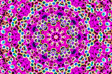 Dreamy style virtual kaleidoscope mandala for graphic resources, texture or background.