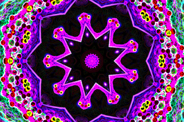 Dreamy style virtual kaleidoscope mandala for graphic resources, texture or background.