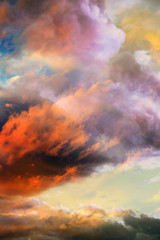 beautiful clouds at winter background