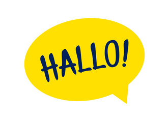 Cartoon Yellow Speech Bubble or Dialogue Balloon with The Word 