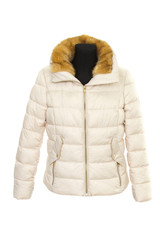 winter warm female jacket. isolated on white background