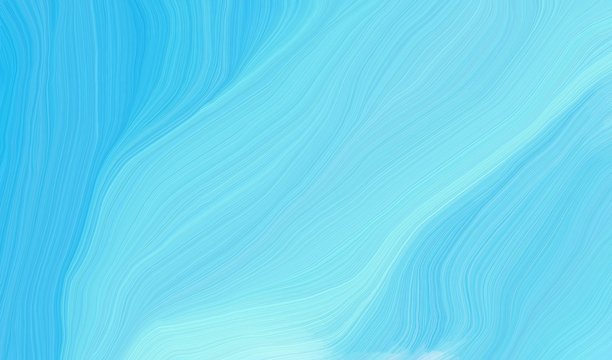smooth swirl waves background illustration with sky blue, medium turquoise and pale turquoise color © Eigens