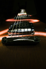 electric guitar on black background concept  