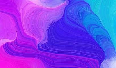 modern soft swirl waves background design with medium orchid, blue violet and deep sky blue color