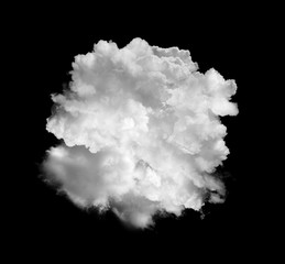 white clouds or smoke isolated on black
