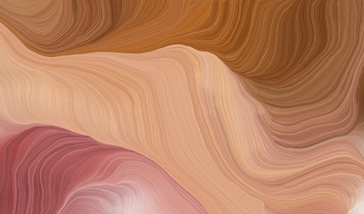 elegant curvy swirl waves background design with rosy brown, dark salmon and saddle brown color