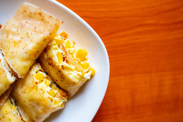 taiwan  traditional breakfast of omelet food on a table