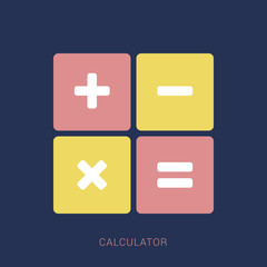 Obraz premium Flat Calculator icon Vector Illustration. Minimal flat icon