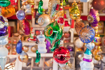 Beautiful Christmas decoration on the Christmas market