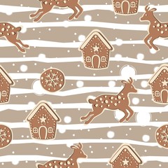 Seamless Pattern with Cute Stripes, funny shape. Repeating background for prints. Scandinavian Style.
