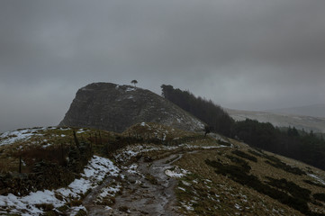 A shot of Back Tor in the snow, in the Hope Valley, Peak District, UK