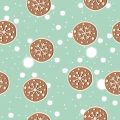 Seamless Pattern with really cute gingerbead cookies. Lovely Design.