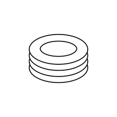 Plates vector icon. outline flat sign for mobile concept and web design. Clean plates glyph icon. Symbol, logo illustration. Vector graphics