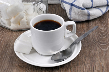 Tasse de café et sucre
