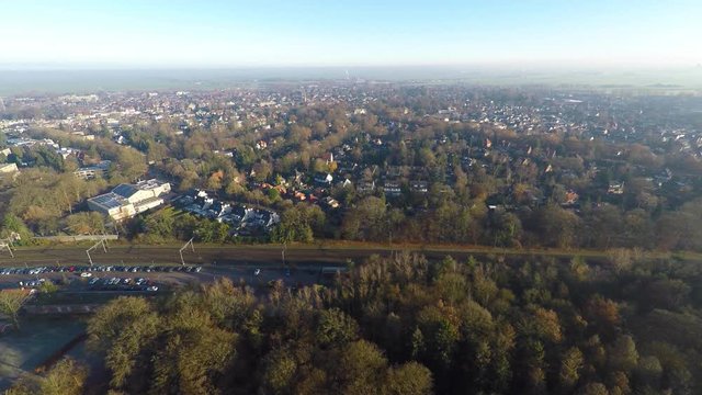 Aerial overview of the town Baarn in the Netherlands