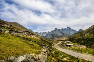 mountain landscape with river