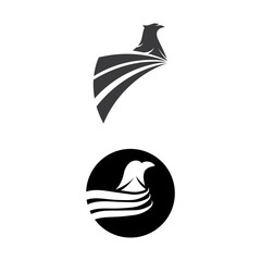 Falcon eagle birdWave Logo Template vector symbol