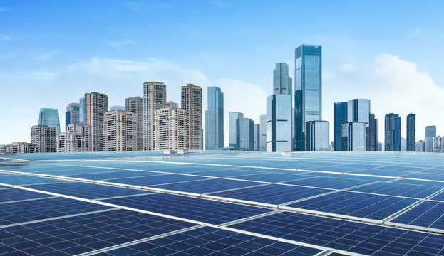 chongqing urban landscape, landmarks and solar panels