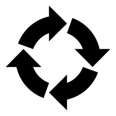 Balck vector arrow isolated on white background.