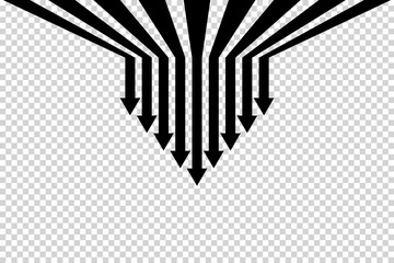 Arrows vector. Flat balck arrows isolated on transoarent background.