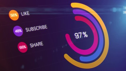 Circular Infographic Animation. Colorful infographic animation pertaining to social media - Powered by Adobe