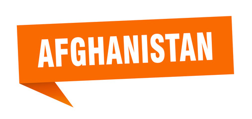 Afghanistan sticker. Orange Afghanistan signpost pointer sign