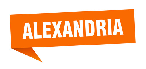 Alexandria sticker. Orange Alexandria signpost pointer sign