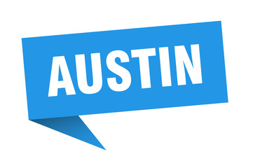 Austin sticker. Blue Austin signpost pointer sign