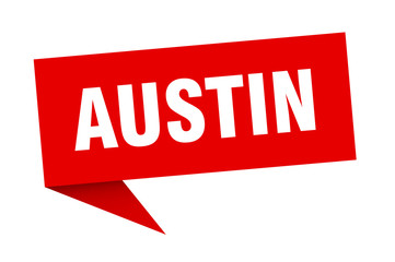 Austin sticker. Red Austin signpost pointer sign