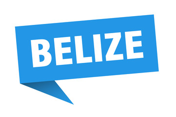 Belize sticker. Blue Belize signpost pointer sign