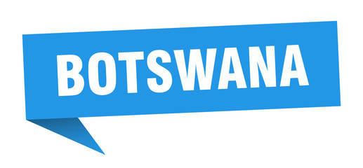 Botswana sticker. Blue Botswana signpost pointer sign