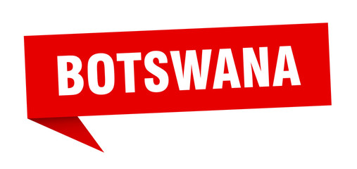 Botswana sticker. Red Botswana signpost pointer sign
