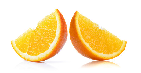 orange slice on white