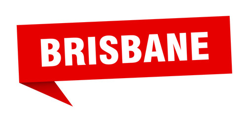 Brisbane sticker. Red Brisbane signpost pointer sign