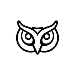 Owl head mascot logo. simple owl head icon. owl head tattoo