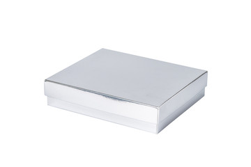 White carton gift box with cover, isolated