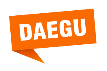 Daegu sticker. Orange Daegu signpost pointer sign