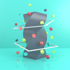 Abstract background of geometric shape. 3D rendering.