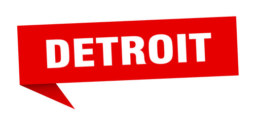 Detroit sticker. Red Detroit signpost pointer sign