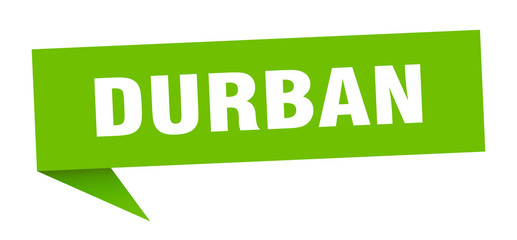 Durban sticker. Green Durban signpost pointer sign