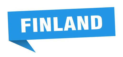 Finland sticker. Blue Finland signpost pointer sign