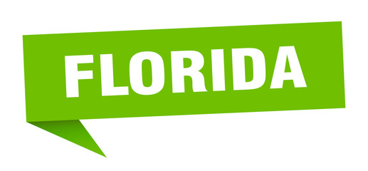Florida sticker. Green Florida signpost pointer sign