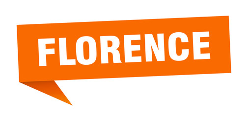 Florence sticker. Orange Florence signpost pointer sign